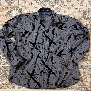 GEORG ROTH LA XXL Limited Edition L/S Art Paint Splotch Mixed Media Shirt